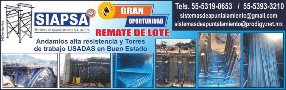 GRAN OPORTUNIDAD - REMATE DE LOTE. Andamios alta resistencia y Torres de Trabajo USADAS en Buen Estado.